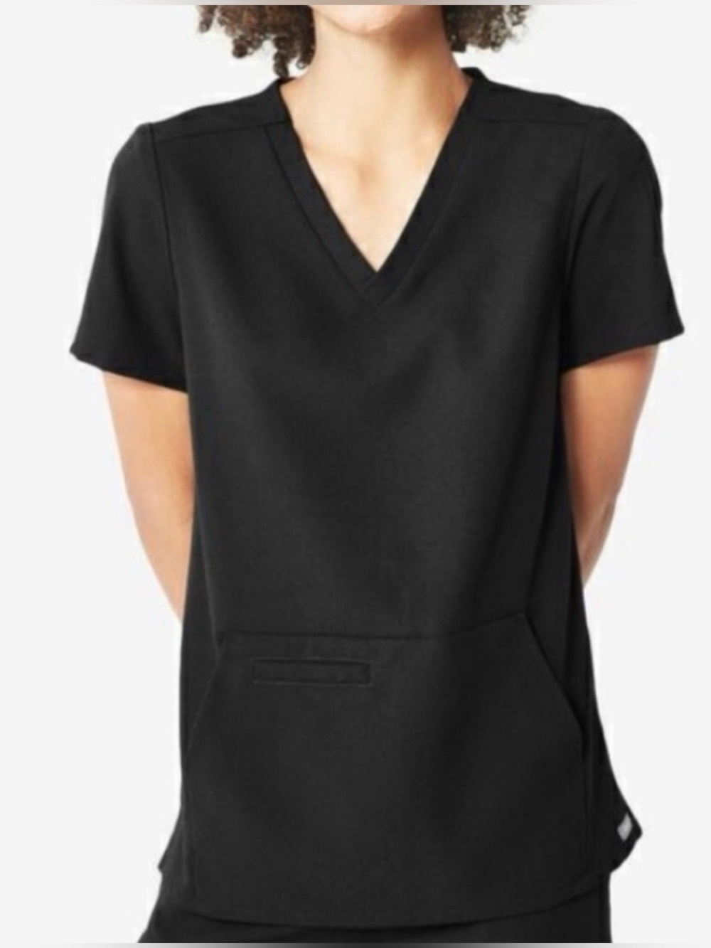 FIGS Pacora Scrub Top Black Womenโs Size XS